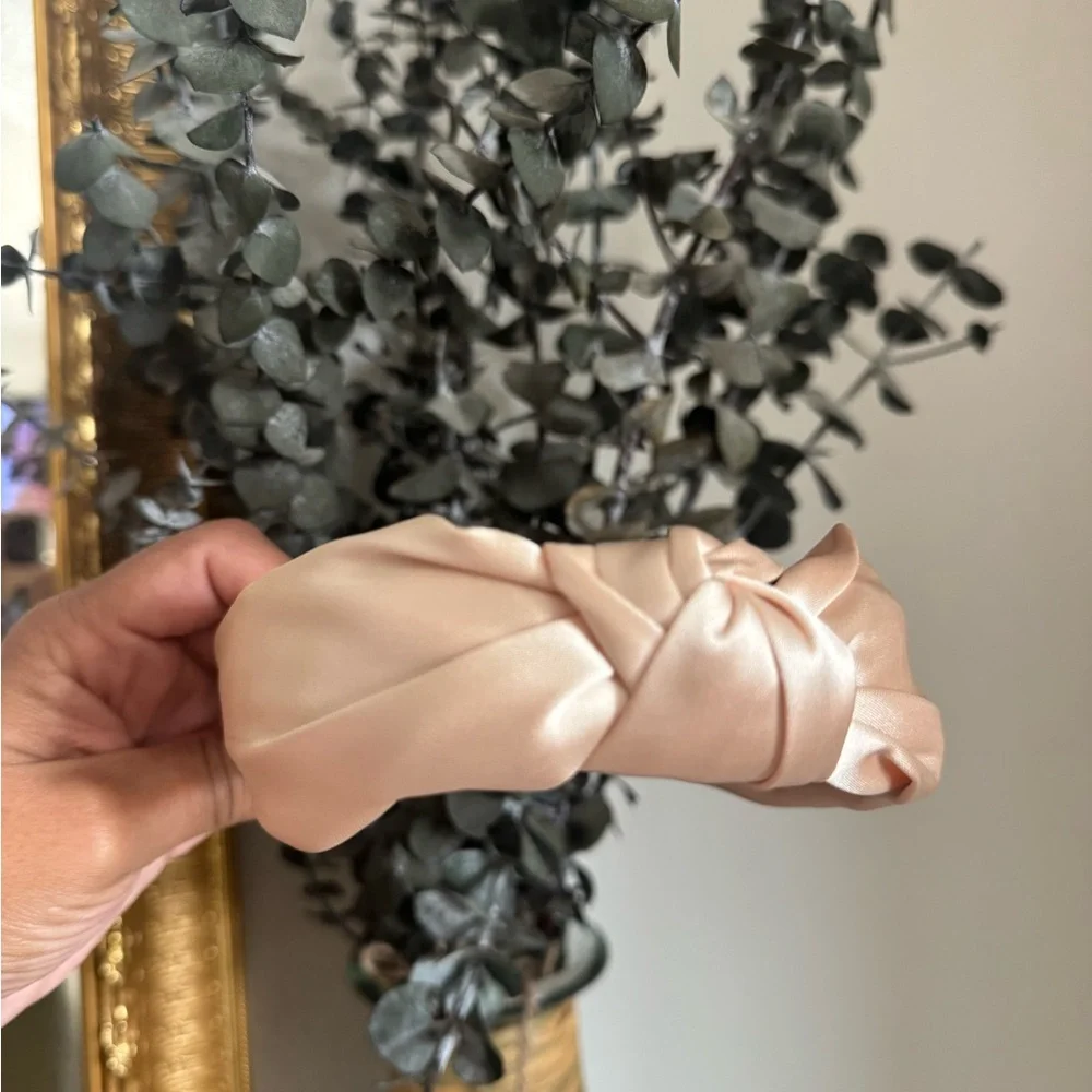 Champagne Satin Knotted Headband | Luxe Padded Hair Accessory | Quiet Luxury Sty